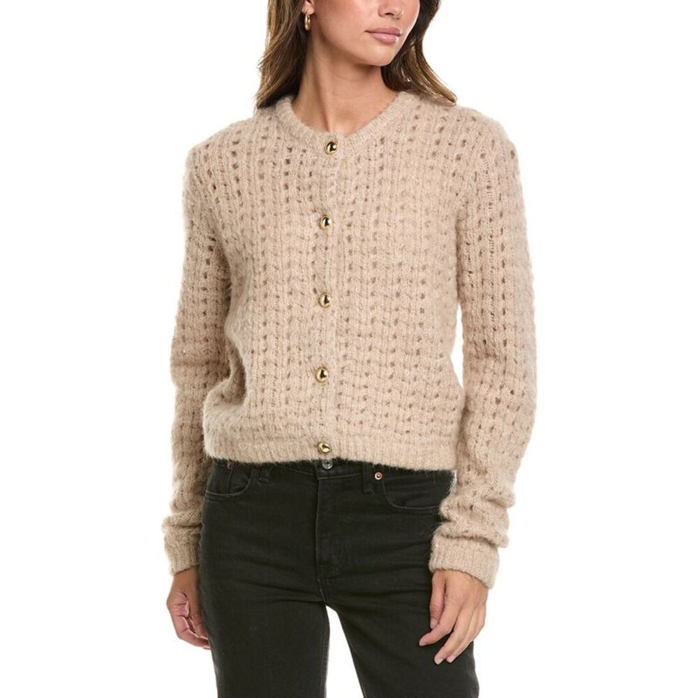 Frame Denim Womens The Plush Alpaca-Blend Cardigan, Purple
